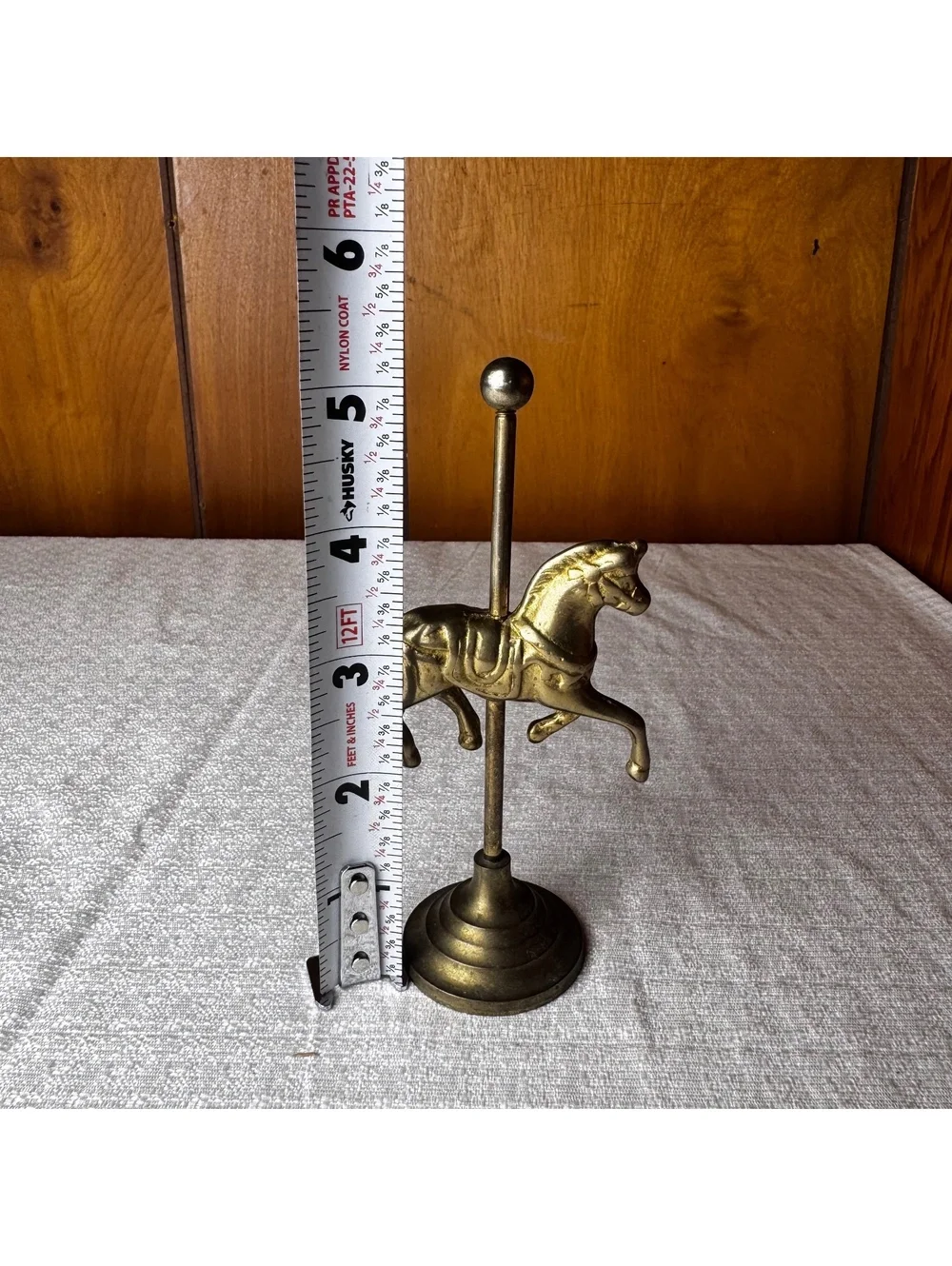 Vintage Enesco Brass Carousel Horse 5” Taiwan Figurine Display